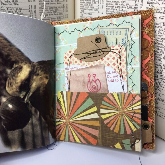 Collage Cover Custom Junk Journal Removable Ephemera Mini Blank Art Book u - Picture 10 of 11